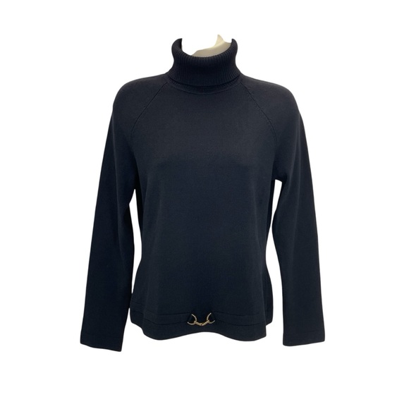 St. John Knit Turtleneck Sweater XS Black - Picture 14 of 16